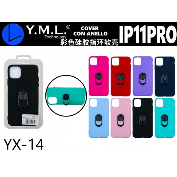 YX-14 COVER COLORATA CON ANELLO IP11PRO