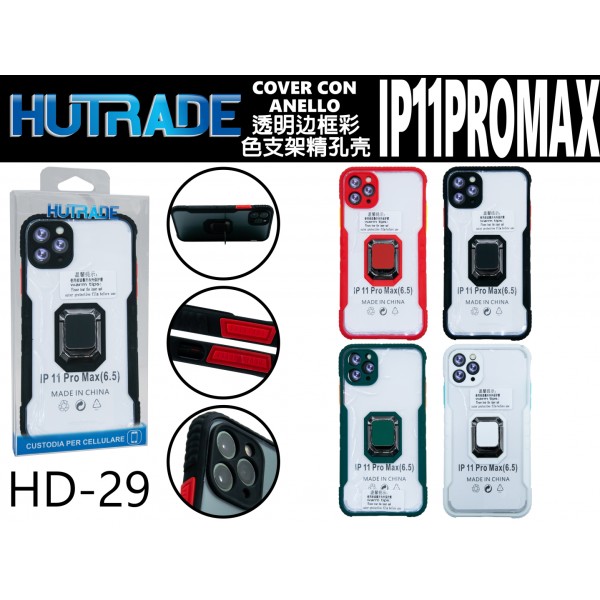 HD-29 COVER BORDO COLORATA AD ANELLO IP11PROMAX