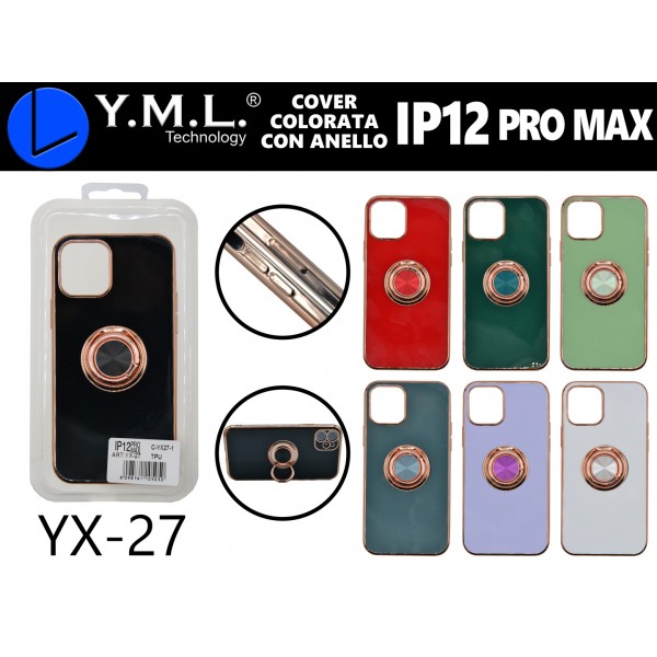 YX-27 COVER COLORATA AD ANELLO IP12PROMAX