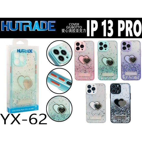 YX-62 COVER BRILLANTINATA A CUORE IP13PRO