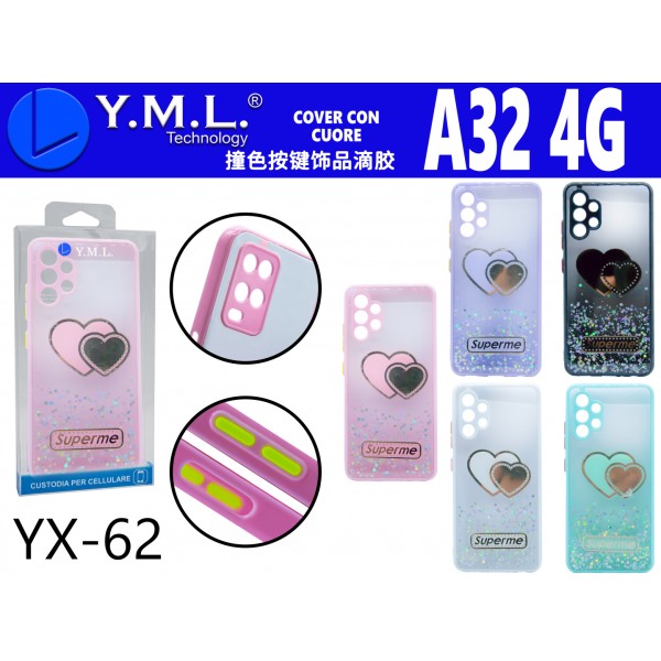 YX-62 COVER BRILLANTINATA A CUORE A32 4G