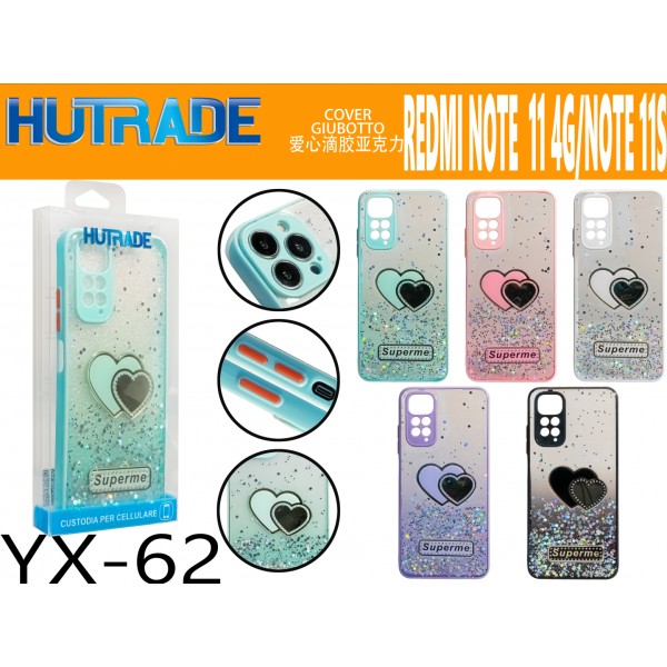 COVER BRILLANTINATA A CUORE REDMI NOTE 11 4G/NOTE 11S HUTRADE