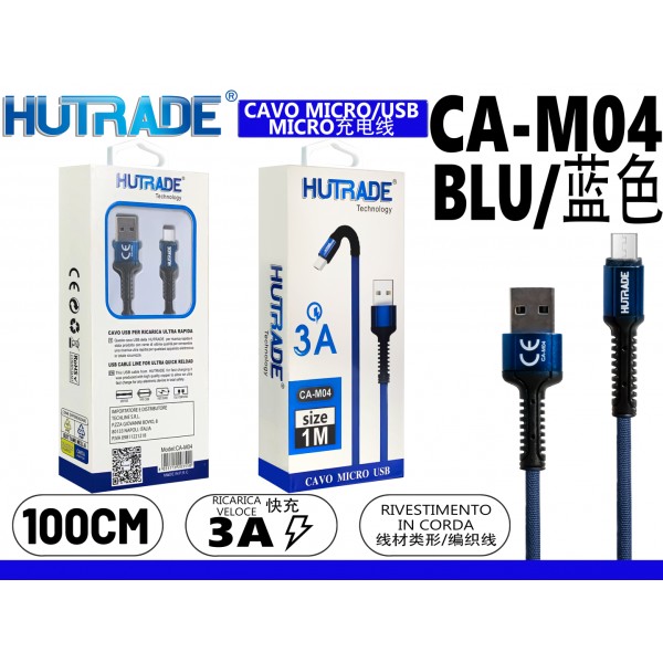 CA-M04 CAVO  MICRO 1 METRO 3A BLU  HUTRADE