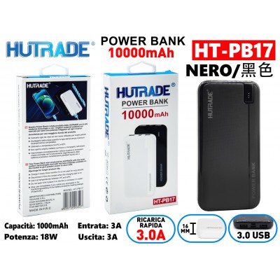 HT-PB17 POWER BANK NERO HUTRADE HT-PB17 POWER BANK NERO HUTRADE