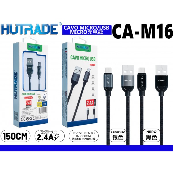 CA-M16 CAVO MICRO 2.4A 1.5 METRO HUTRADE