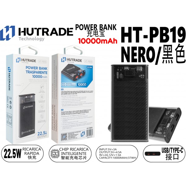 HT-PB19 POWER BANK 22.5W RICARICA RAPIDA 10000MAH HUTRADE