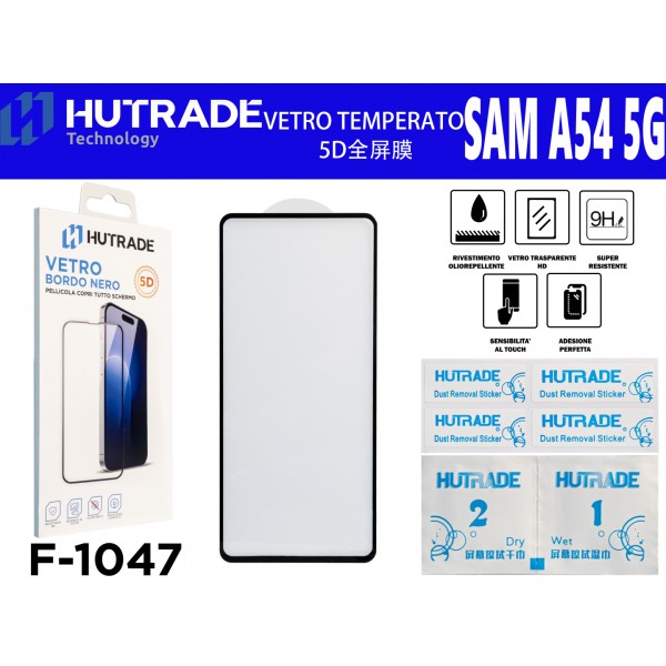 PELLICOLA DI VETRO 5D BORDO NERO A54 5G  HUTRADE