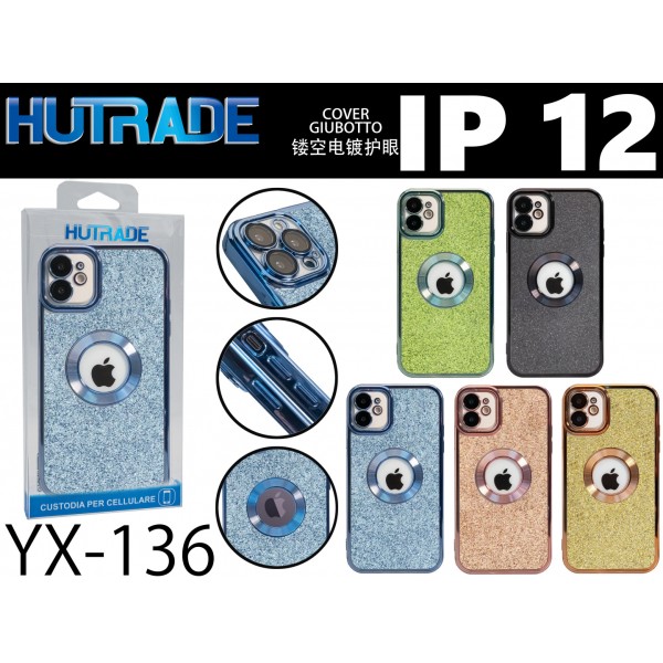 COVER BORDO CROMATO CON BRILLANTINI IP12 HUTRADE