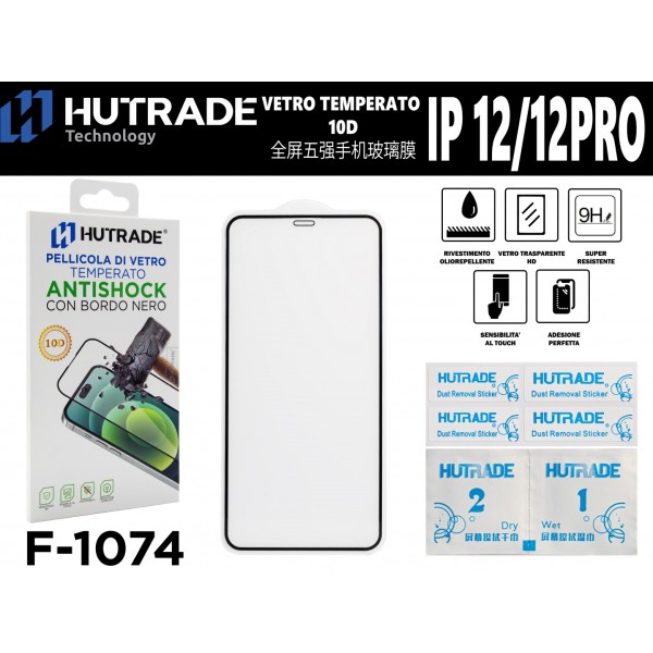 PELLICOLA DI VETRO 10D PROTEZIONE 5 IP 12/12 PRO  HUTRADE