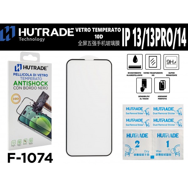PELLICOLA DI VETRO 10D PROTEZIONE 5 IP 13/13PRO/14  HUTRADE