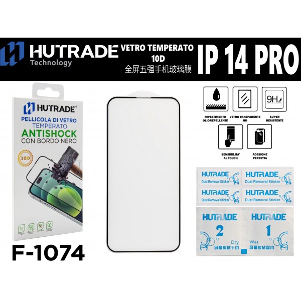 PELLICOLA DI VETRO 10D PROTEZIONE 5 IP 14 PRO  HUTRADE