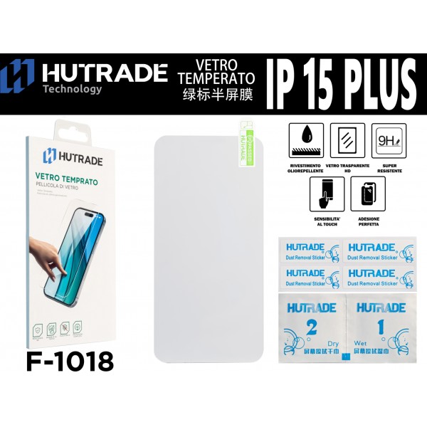 PELLICOLA DI VETRO ALTA QUALITA IP15PLUS HUTRADE