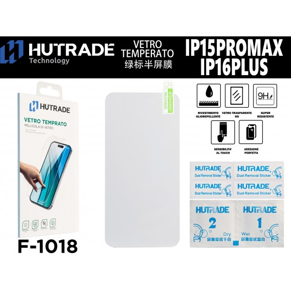 PELLICOLA DI VETRO ALTA QUALITA IP15PROMAX/IP16 PLUS HUTRADE