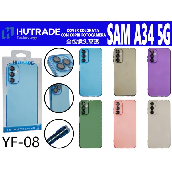 COVER COLORATA CON PROTEZIONE CAMERA SAM A34 5G