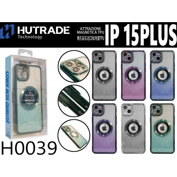 COVER BRILLANTINATA MAGSAFE LOGO IP15 PLUS