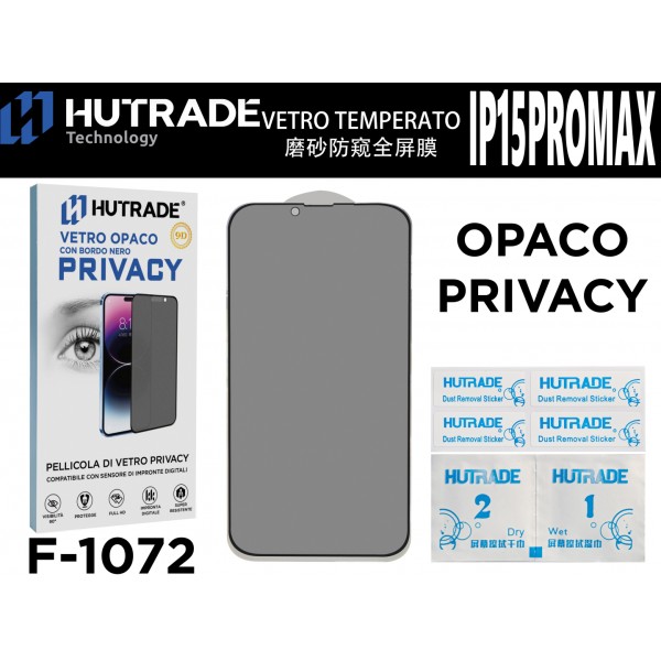 PELLICOLA DI VETRO OPACA PRIVACY IP15PROMAX HUTRADE