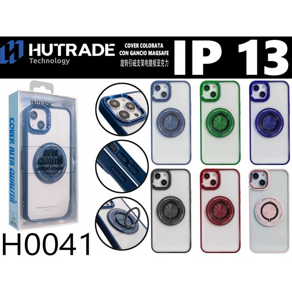 H0041 COVER BORDO COLORATO A MAGSAFE CON ANELLO IP13