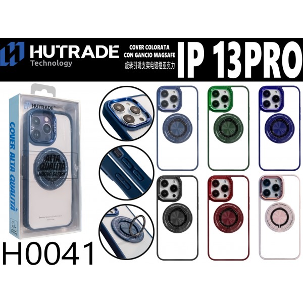 H0041 COVER BORDO COLORATO A MAGSAFE CON ANELLO IP13PRO