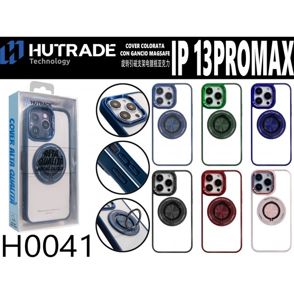 H0041 COVER BORDO COLORATO A MAGSAFE CON ANELLO IP13PROMAX