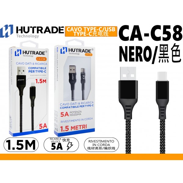 CA-C58 CAVO TYPE-C 1.5 METRO 5A HUTRADE