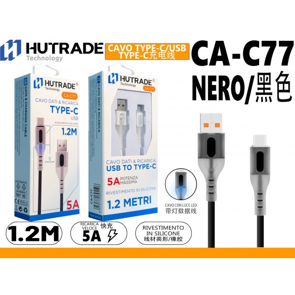 CA-C77 CAVO TYPE-C 1.2 METRO 5A NERO HUTRADE