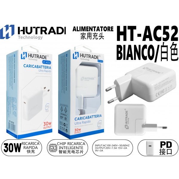 HT-AC52 SPINA PER CASA INGRESSO TYPE-C 30W HUTRADE