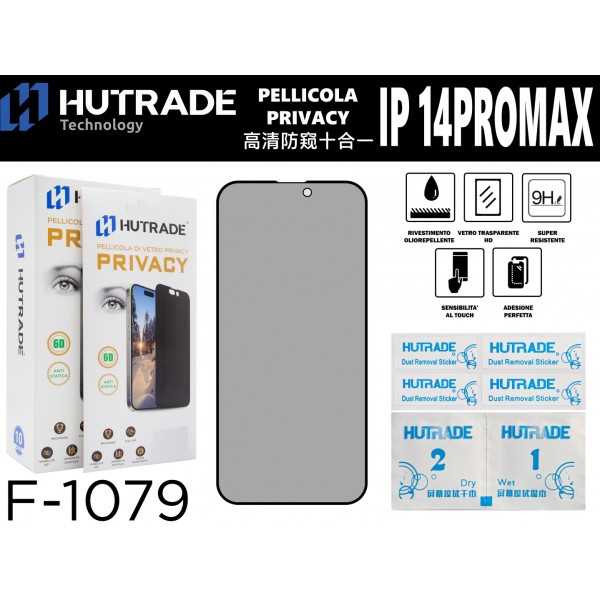 PELLICOLA DI VETRO PRIVACY 10IN1 IP14PROMAX HUTRADE