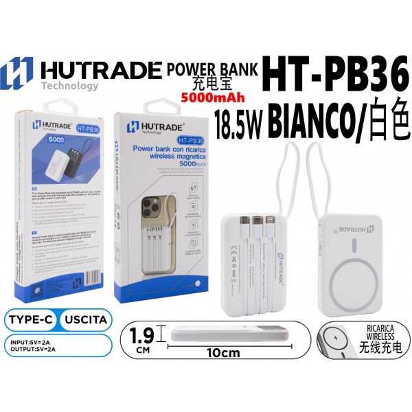 HT-PB36 POWER BANK BIANCO