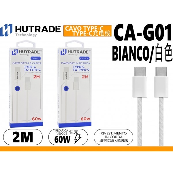 CA-G01 CAVO TYPE-C TO TYPE-C 2 METRI 60W HUTRADE