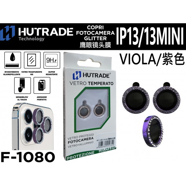 PELLICOLA DI VETRO PER FOTOCAMERA IP13/13 MINI  VIOLA HUTRADE