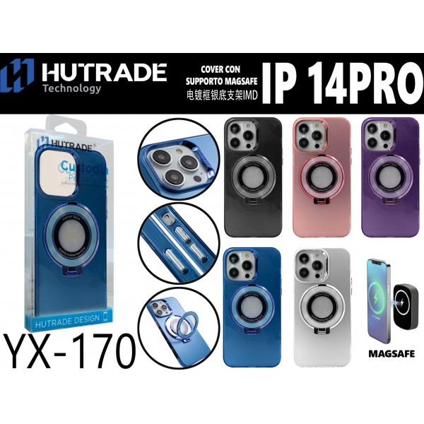 COVER COLORATA A MAGSAFE CON STAND IP14 PRO HUTRADE