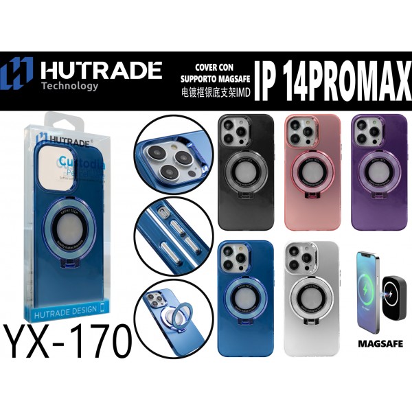 COVER COLORATA A MAGSAFE CON STAND IP14PROMAX HUTRADE