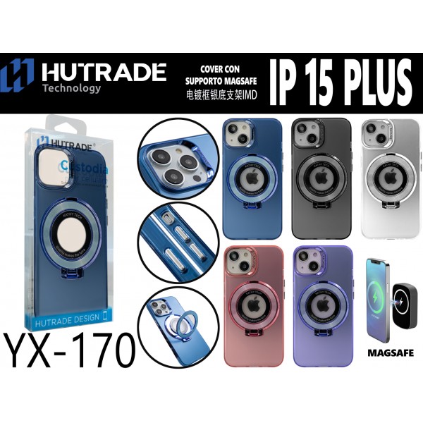 COVER COLORATA A MAGSAFE CON STAND IP15 PLUS HUTRADE