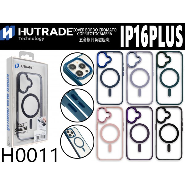 H0011 COVER BORDO COLORATO A MAGSAFE CON ANELLO IP16 PLUS