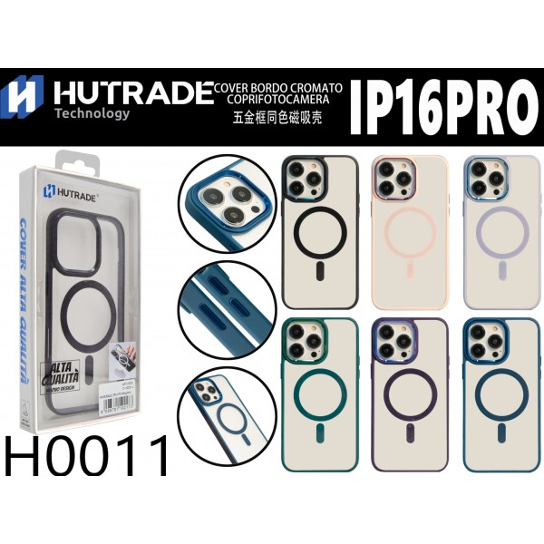 H0011 COVER BORDO COLORATO A MAGSAFE CON ANELLO IP16 PRO