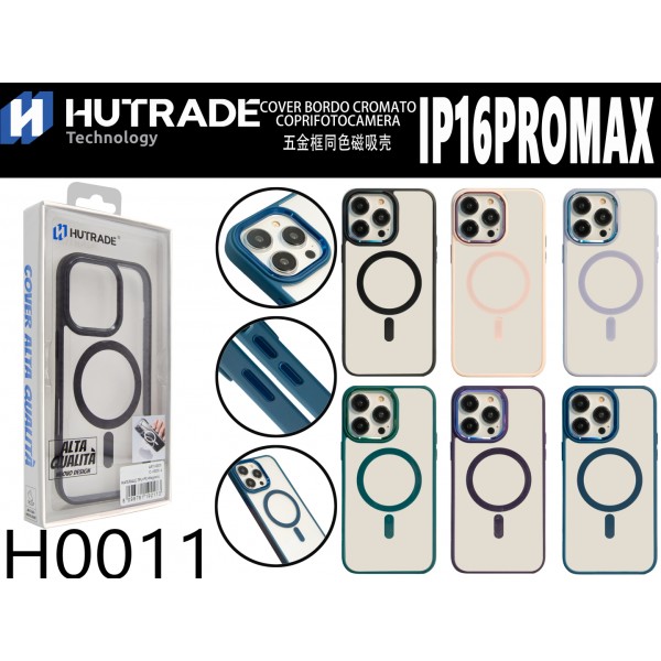 H0011 COVER BORDO COLORATO A MAGSAFE CON ANELLO IP16 PRO MAX