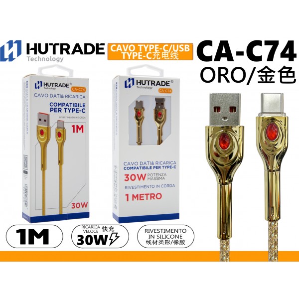 CA-C74 CAVO TYPE-C  1METRO 30W ORO HUTRADE