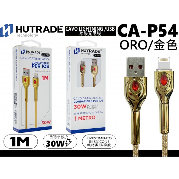 CA-P54 CAVO  LIGHTNING 1 METRO 30W ORO HUTRADE