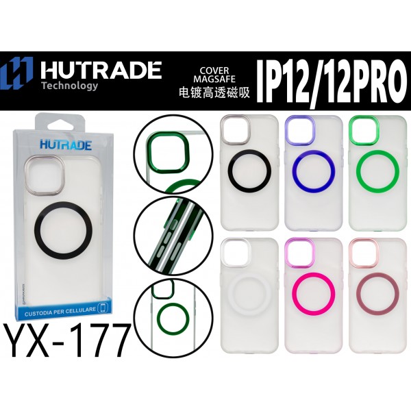 COVER TRASPARENTE MAGSAFE COLORATA IP12/12 PRO HUTRADE