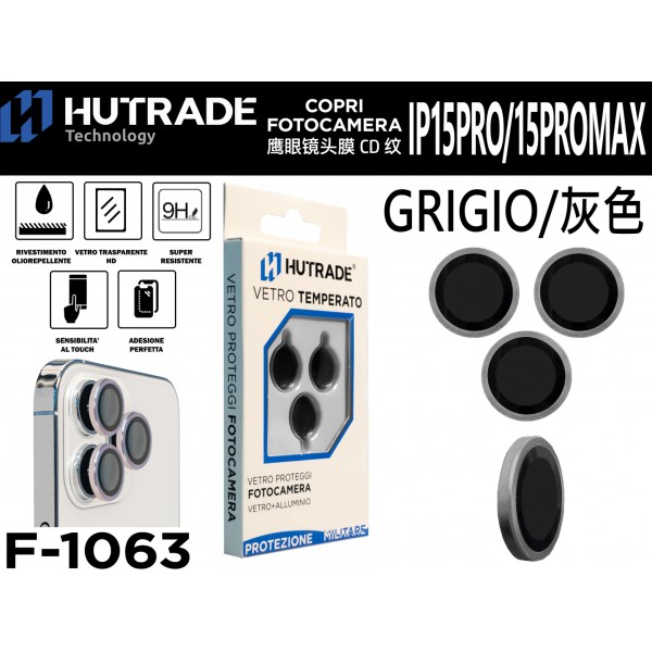 PELLICOLA DI VETRO PER FOTOCAMERA IP15PRO/15PROMAX ORIGINALE/GRIGIO