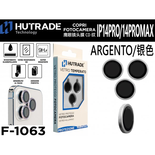 PELLICOLA DI VETRO PER FOTOCAMERA IP14PRO/14PROMAX ARGENTO