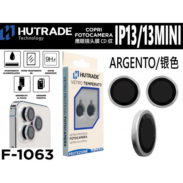 PELLICOLA DI VETRO PER FOTOCAMERA IP13/13 MINI ARGENTO