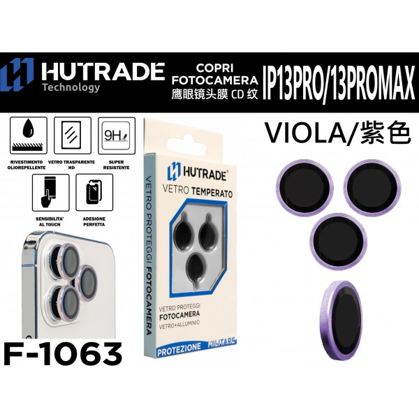 PELLICOLA DI VETRO PER FOTOCAMERA IP13 PRO/13 PRO MAX VIOLA