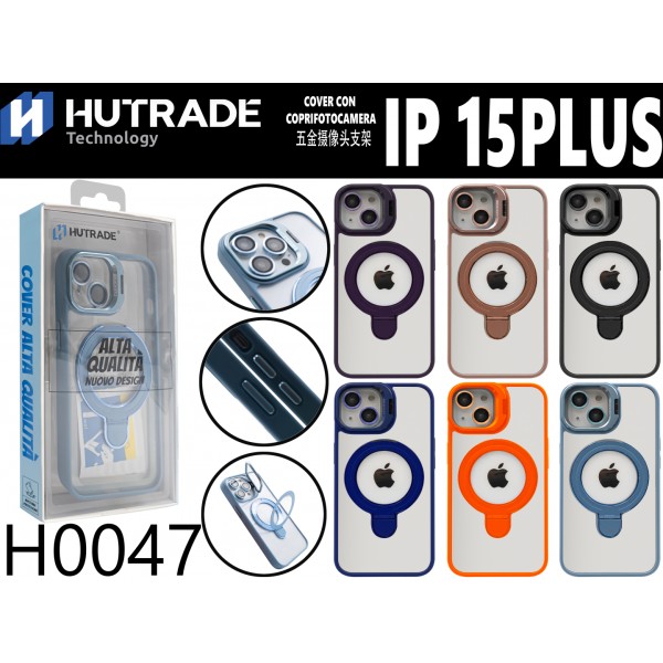H0047 COVER BORDO COLORATO A MAGSAFE CON ANELLO IP15 PLUS