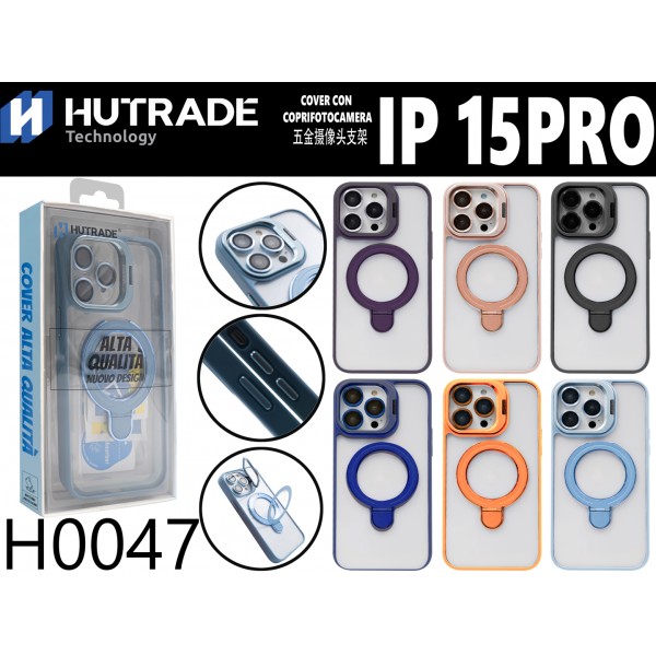 H0047 COVER BORDO COLORATO A MAGSAFE CON ANELLO IP15 PRO
